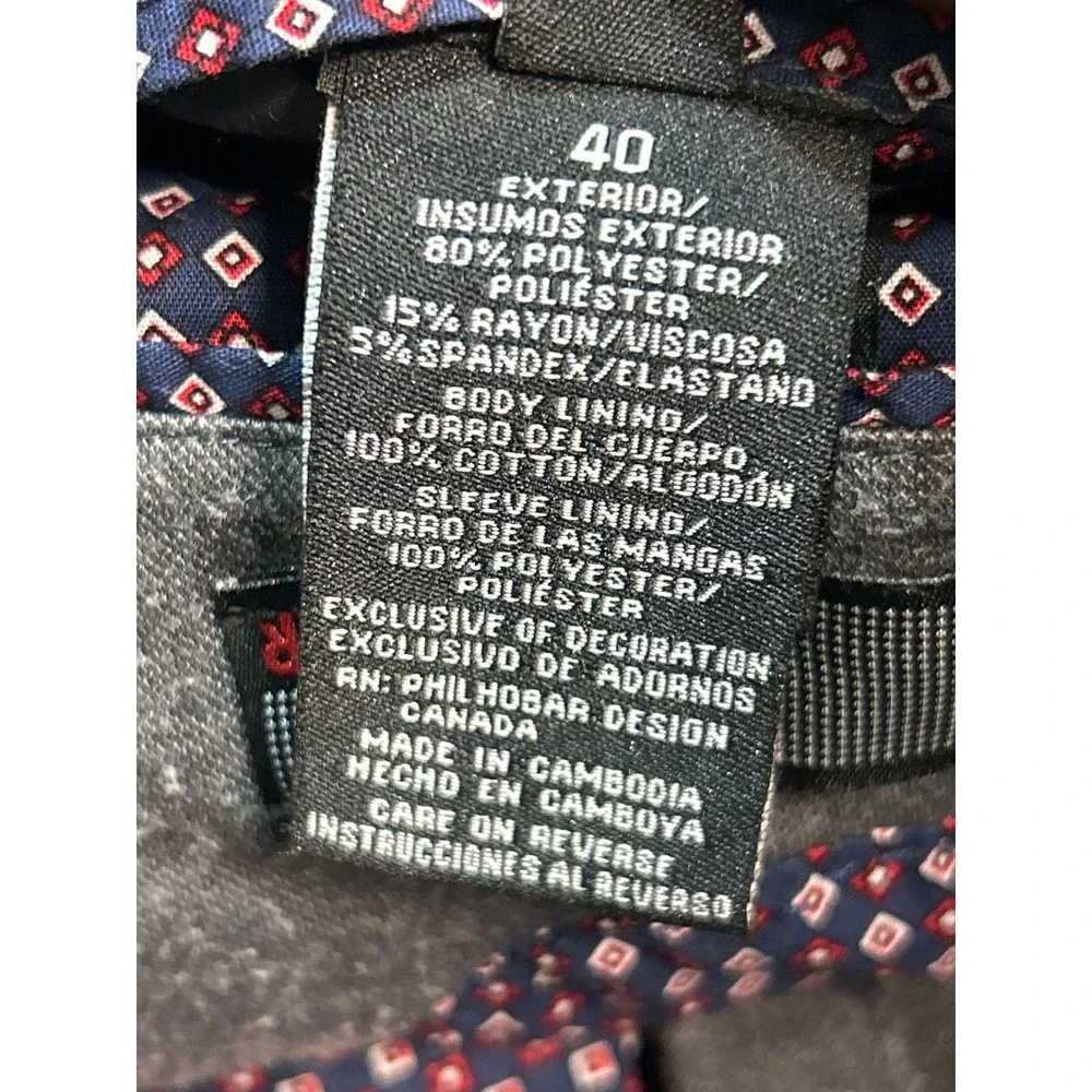 Ike‎ Behar Mens Gray Knit Blazer Sport Coat Two Button Jacket Size 40 R - Picture 4 of 8